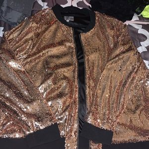 Sequins rose gold jacket